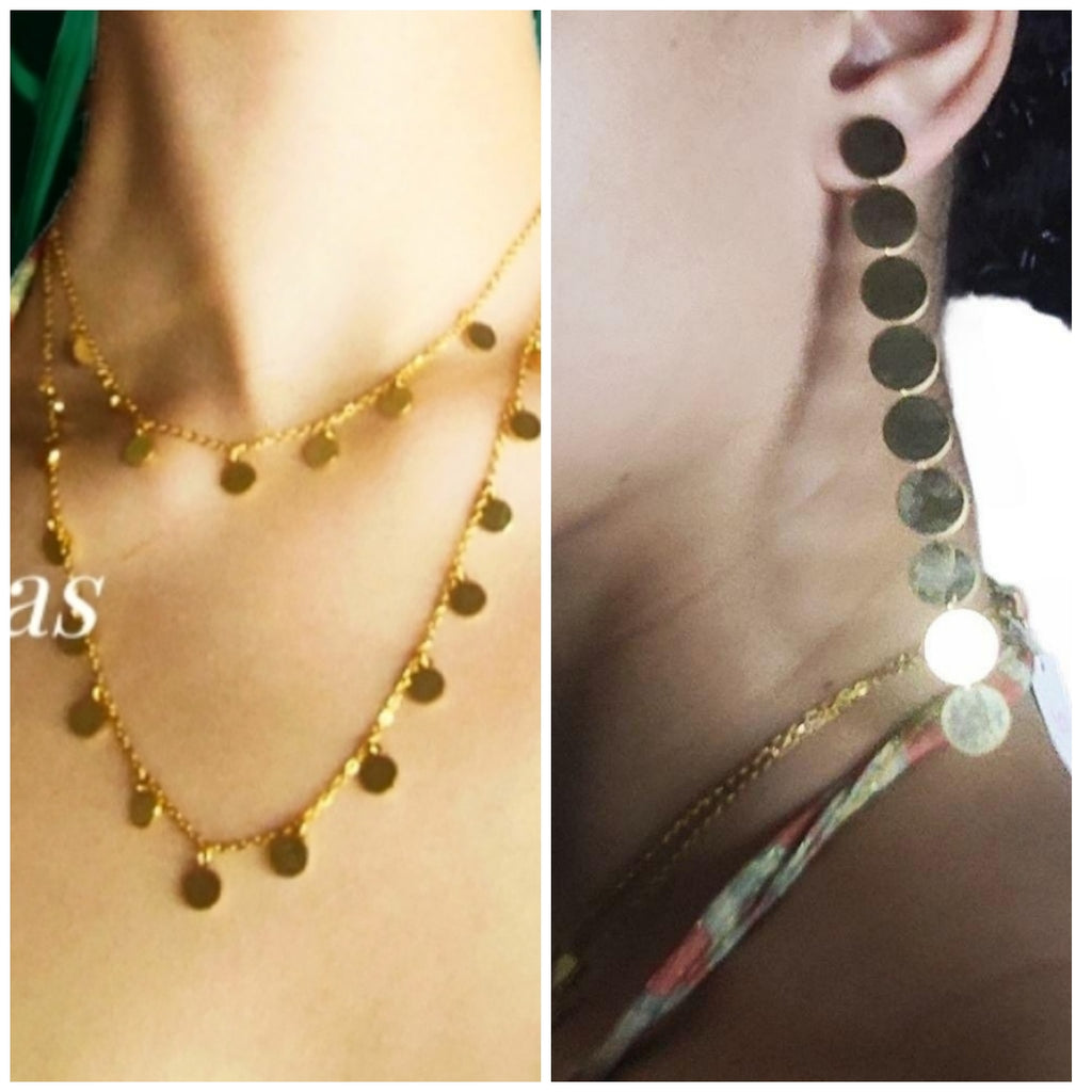 CONJUNTO Mod ROMA. Lurex Dorado, teja oscuro y verde salvia. Falda larga. Talla única. Da hasta la talla 38