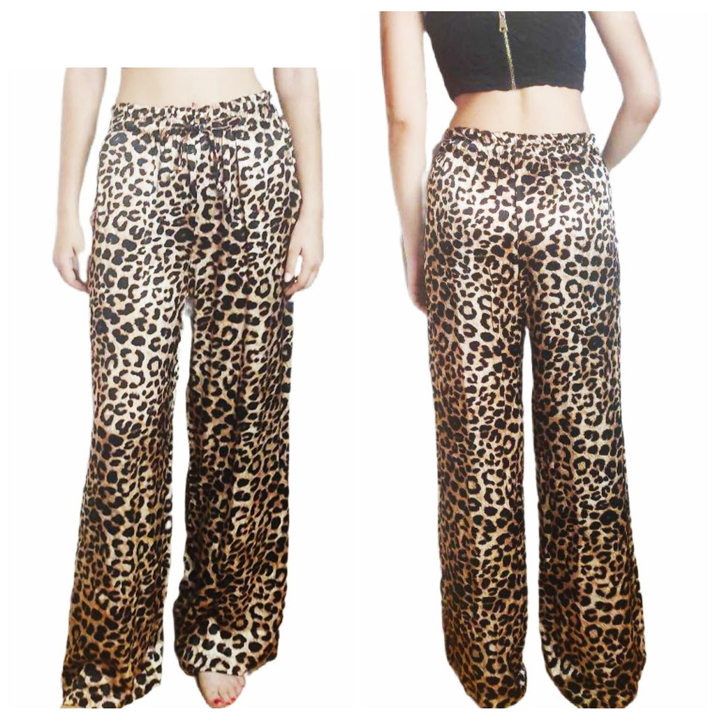 Pantalón Mod. BASIC. CALIDAD PREMIUM. Pantalón de SATÉN en Animal Print con bolsillos