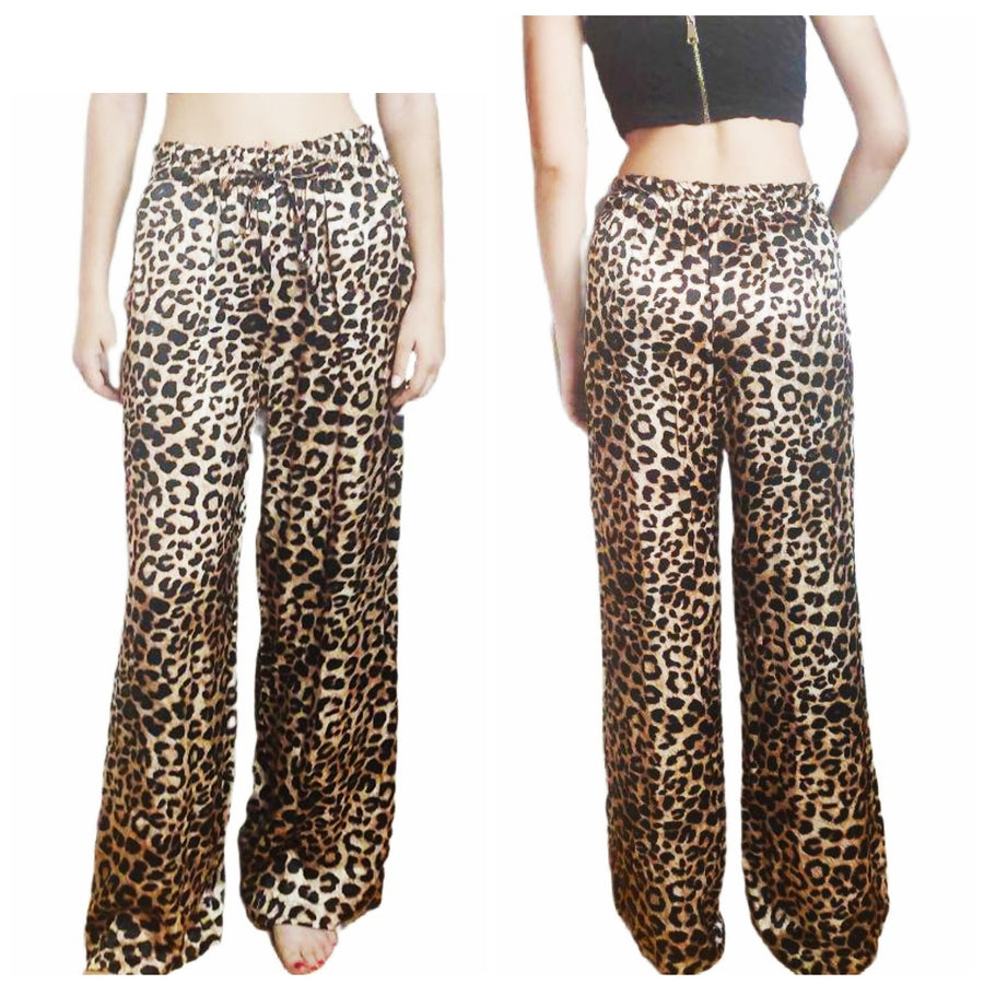 Pantalón Mod. BASIC. CALIDAD PREMIUM. Pantalón de SATÉN en Animal Print con bolsillos