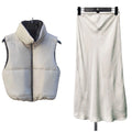 CONJUNTO: Falda lencera marfil o Falda talla M+ Chaleco Mod. Azores. Chaleco acolchado