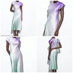 NOVEDAD: Vestido midi satinado mod. VIOLETTA. Talla S (da hasta la 36-38)