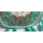 Bolso MADRID de Piel Auténtica. En colores marfil, azul turquesa, dorado, fuchsia. Tamaño MEDIANO