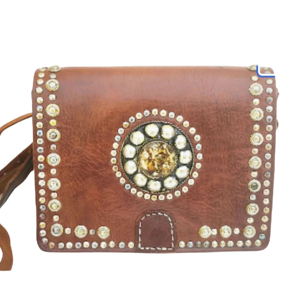 Bolso bandolera de piel + cinturón a juego