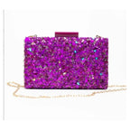 Bolso fiesta. Clutch de color Fucsia Buganvilla con piedritas. Hot Pink clutch