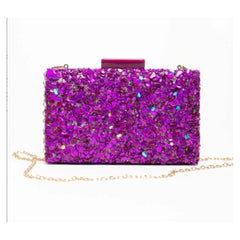 Bolso fiesta. Clutch de color Fucsia Buganvilla con piedritas. Hot Pink clutch