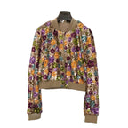 CONJUNTO:  Falda lencera camel y Bomber de lentejuelas para mujer