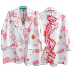 CONJUNTO PANTERA ROSA.  Pantalón y Blazer en Talla Grande. Da desde la talla 36 hasta la 46. Tallas Grandes