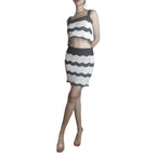 CONJUNTO de crochet Modelo ONDAS Verde y Beige: Falda +  top. Disponible en Negro y Beige