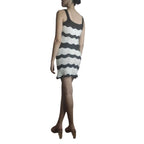 CONJUNTO de crochet Modelo ONDAS Verde y Beige: Falda +  top. Disponible en Negro y Beige