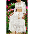 Falda larga de crochet + Top BLANCO