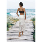 Falda larga de crochet + Top BLANCO