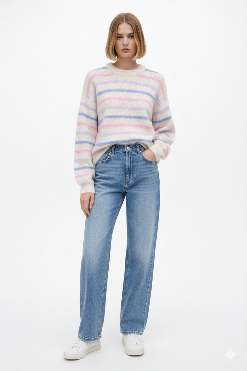 Jersey de rayas en tonos pastel. Modelo Nube. Talla Única. Calidad PREMIUM