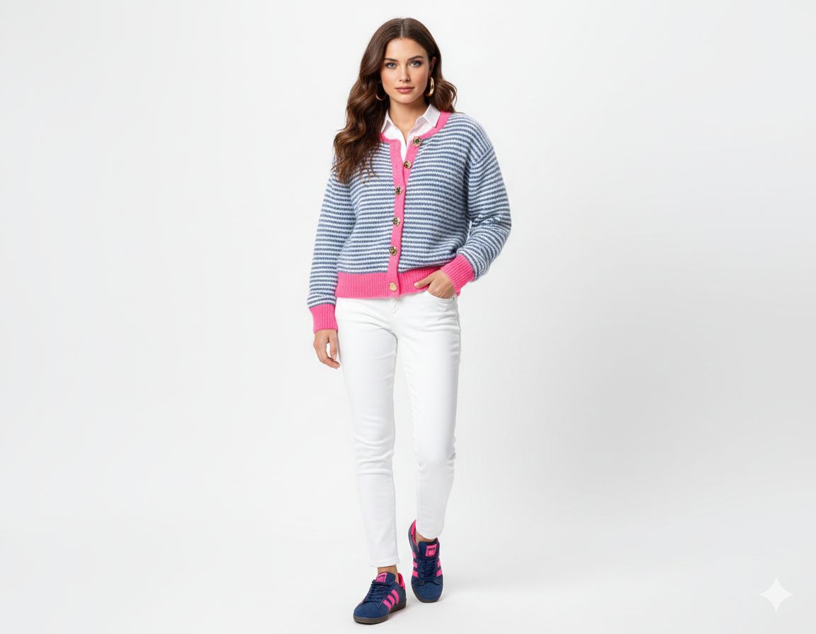 Chaqueta de rayas suave y achuchable. Modelo Pepa. Talla Única. Calidad PREMIUM