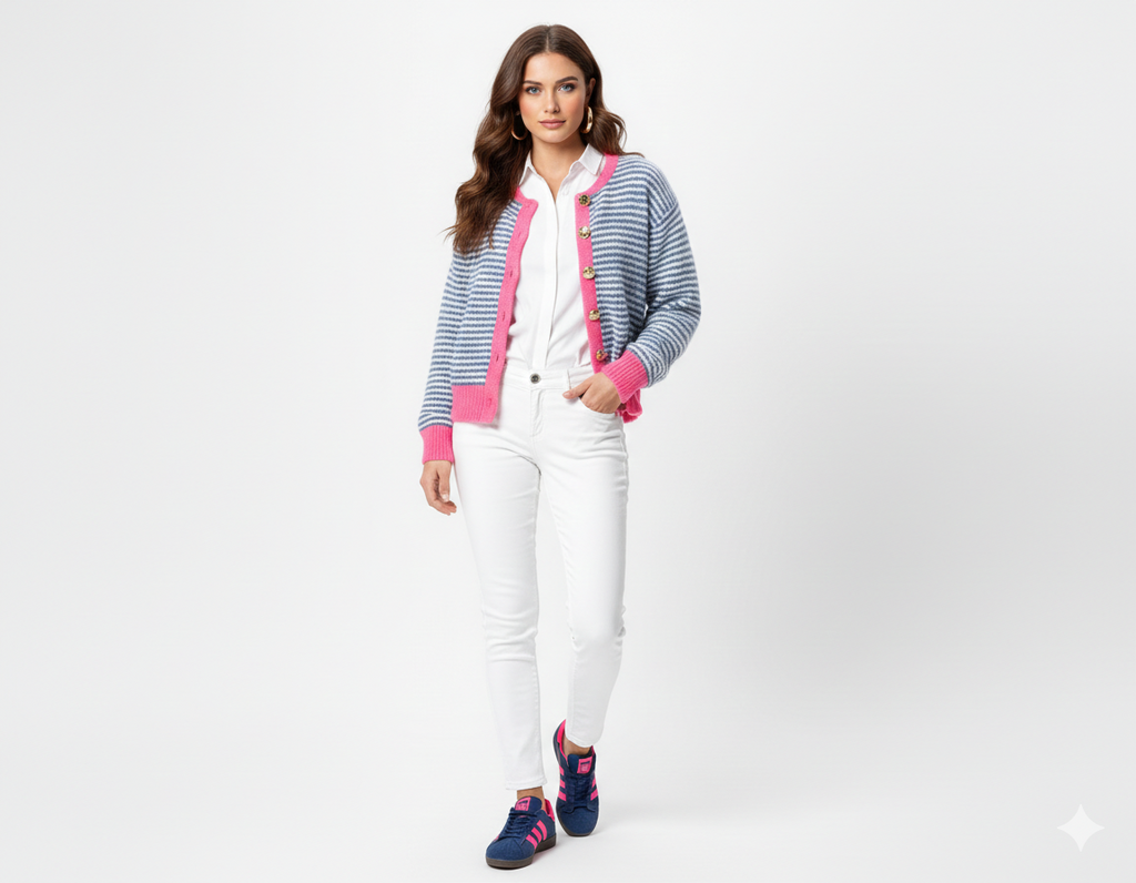 Chaqueta de rayas suave y achuchable. Modelo Pepa. Talla Única. Calidad PREMIUM