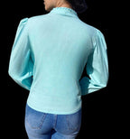 NOVEDAD: Blusa de algodón color Azul Turquesa. Mod. Vaiana. Talla única: da desde la 34 a la 38-40