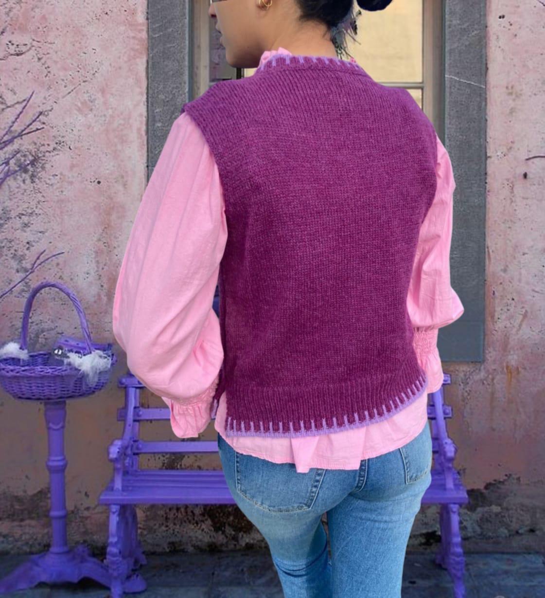 NOVEDAD: Blusa de algodón mod. BEATRICE. Color ROSA. Talla ÚNICA