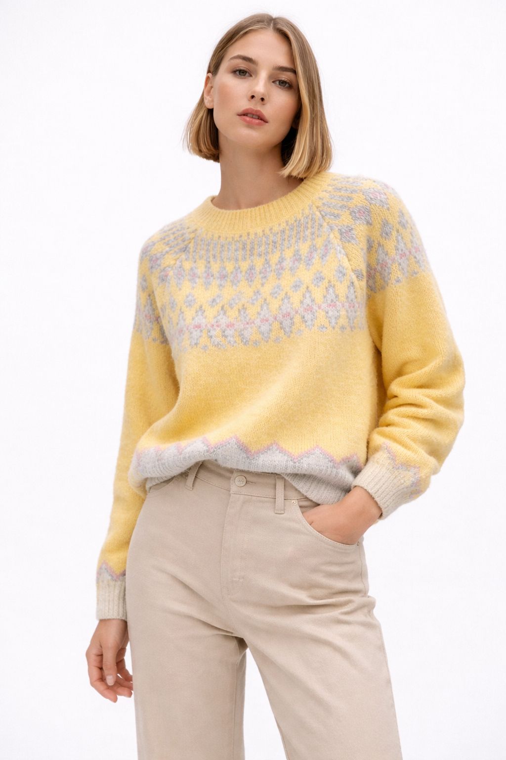 Jersey con grecas en color Amarillo. Modelo Candy. Talla Única. Calidad PREMIUM