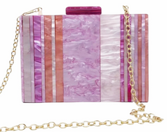 Clutch en tonos rosas y lilas