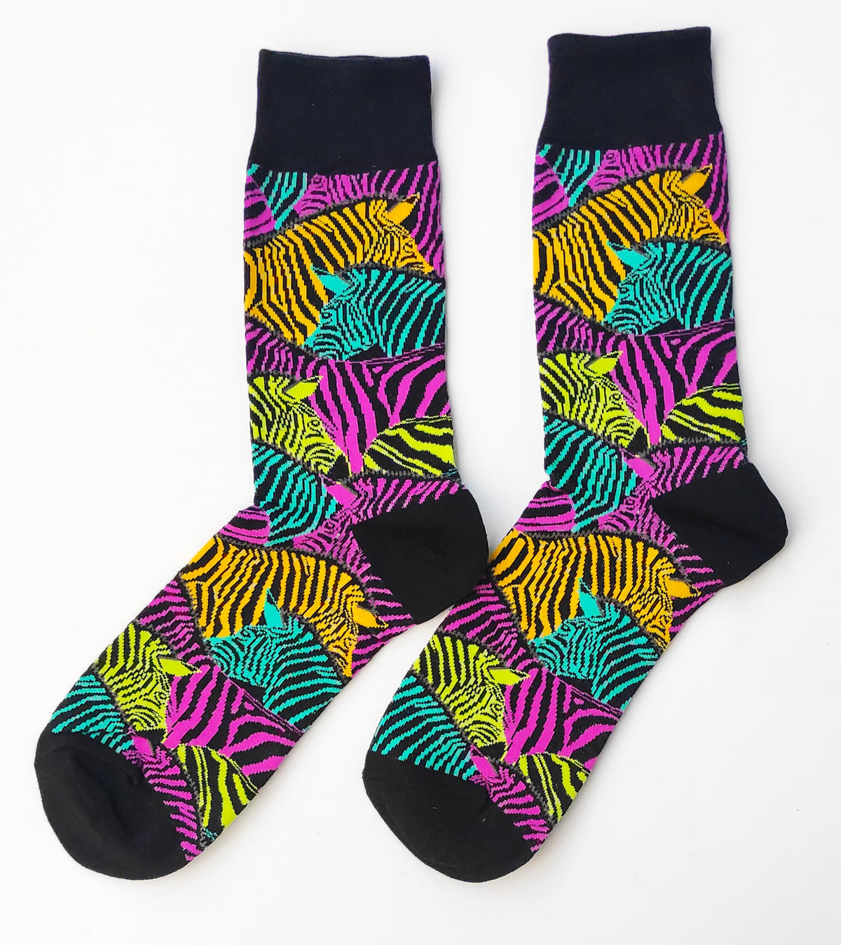 COLORFUL ZEBRA Socks. One size fits most adults. Size 35 to 43 EU