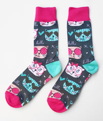 Calcetines de GATOS. Talla única de adultos. Da talla 35 hasta la 43 EU