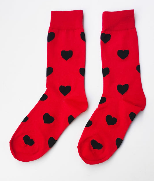 Calcetines de CORAZONES. Talla única de adultos. Da talla 35 hasta la 43 EU