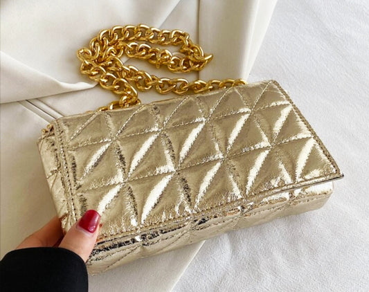 Quilted Gold Bag