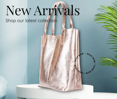 Novelty!! Soft Leather Tote Bag in Gold, Silver. or Bronze.