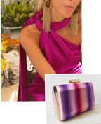 Clutch en color BUGANVILLA . Bolso de fiesta.