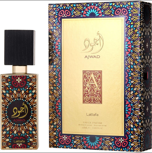 Perfume AJWAD de Lataffa de 60 ml. Perfume Afrutado. Alta perfumería. Perfume árabe mujer. Premium, Alta durabilidad