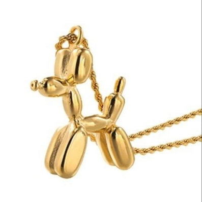 Chain pack + large balloon dog charm + matching earrings. Stainless steel