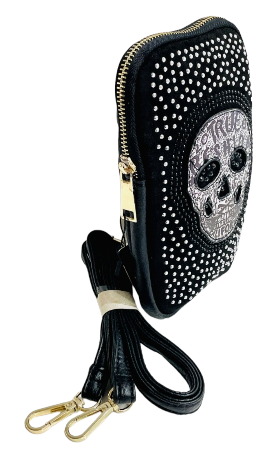 Bolso para móvil de CALAVERA con pedrería. Material piel PU. Mobile Cr –  Merakipassion