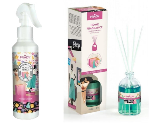 Air Freshener Pack + Mikado scent "Fashion Shop - Fashion Shop". Remember Stradivarius. 100 ml. Glass jar