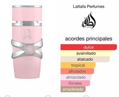 Pack 3 Perfumes YARA:  ROSA, MOI + TOUS.  Lataffa Original. 100 ml. Perfume árabe mujer. Alta durabilidad. Perfume seducción