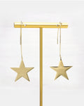 Pendientes largos de ESTRELLAS en Acero Inoxidable ORO