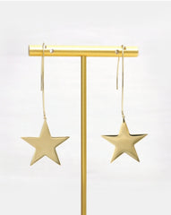 Long star earrings in Stainless Steel