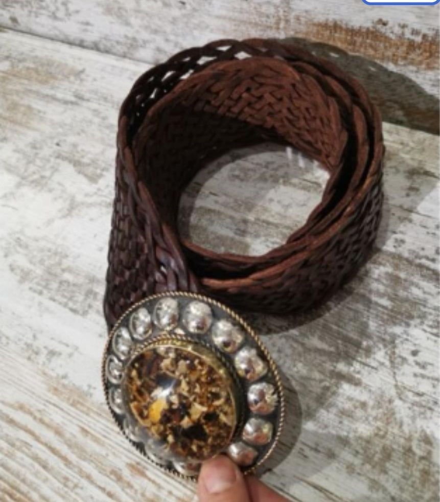 Cinturón ancho de piel con con Hebilla Redonda. Disponible en 9 COLORES