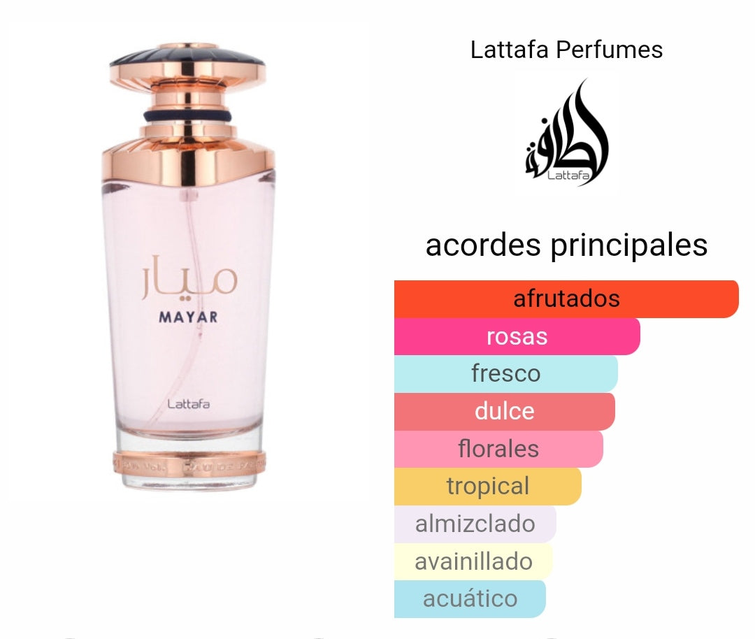MAYAR de Lataffa. 100 ml. Perfume árabe mujer. ALTA PERFUMERÍA.