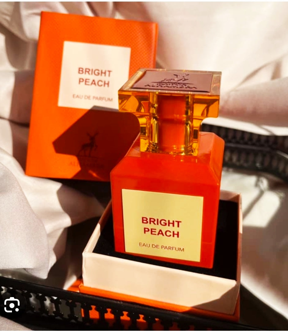 Perfume de Mujer BRIGHT PEACH de Maison Alhambra " de 100 ml. AFRUTADO y DULCE. Alta perfumería. Perfume árabe mujer. Premium