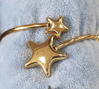Coleccion BELEN. PACK PULSERA + PENDIENTES Acero Inoxidable acabado ORO. Modelo ESTRELLAS. Ideal, monísima ¡ Disponible también la Pulsera en Acero Planta