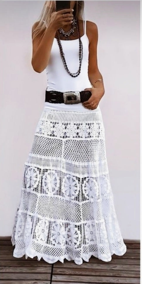 Crochet long skirt