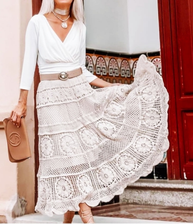 Crochet long skirt