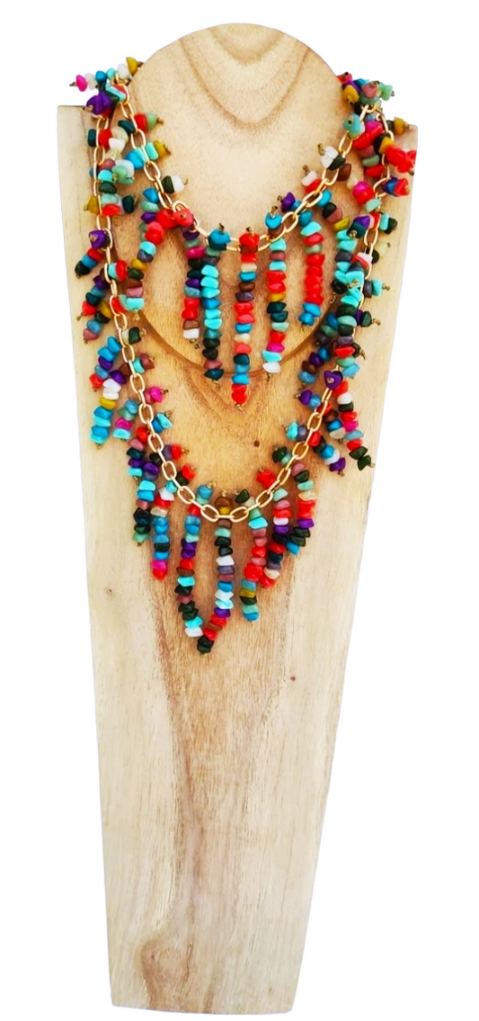 Multicolor necklace + matching bracelet