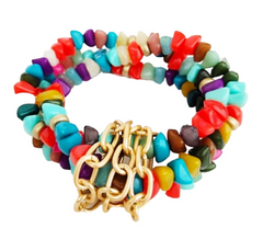 Multicolor necklace + matching bracelet