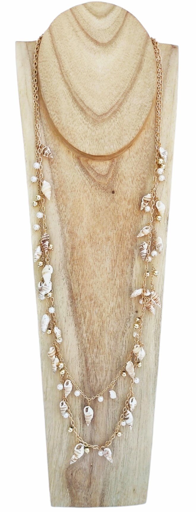 Conjunto de COLLAR LARGO y PULSERAS de caracolas y conchas