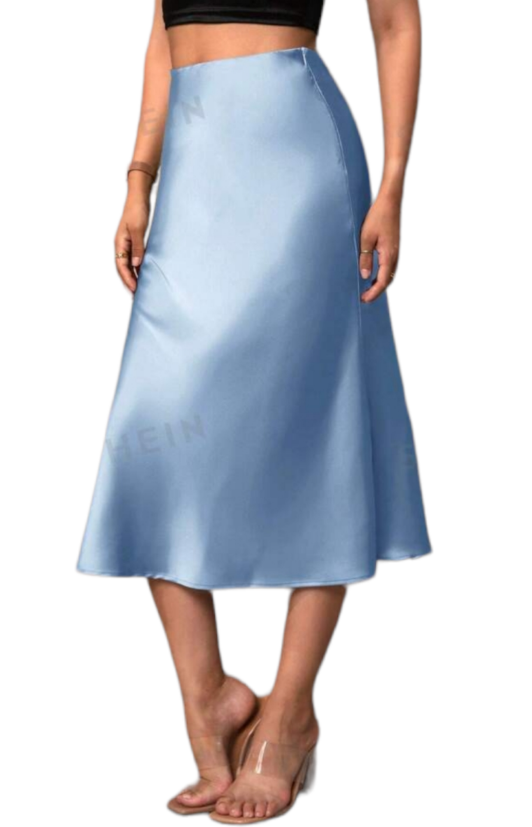 FALDA Lencera en satén. Colores LILA o AZUL CLARO. Talla ÚNICA: da desde la 34 hasta la 42 .