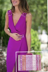 Party bag. Clutch in PINK, LILAC colors. Very combinable and elegant (copy)