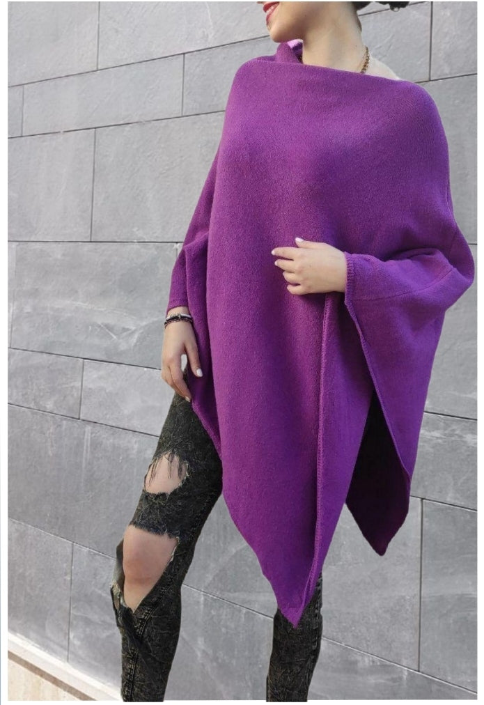 Poncho MORADO. Capa MORADA