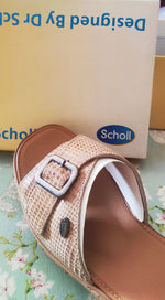 Sandalias descanso de piel. Marca Scholl. Color CAMEL.Talla 38