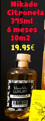 Pack ANTI MOSQUITOS SUPERCONCENTRADO de ALTISIMA CALIDAD: AMBIENTADOR SUPERCONCENTRADO + MIKADO + TOALLITAS 100 % de CITRONELLA.