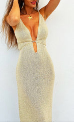 Gold Gliter yarn dress. One size.